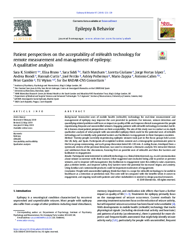 (PDF) Patient perspectives on the acceptability of mHealth technology ...
