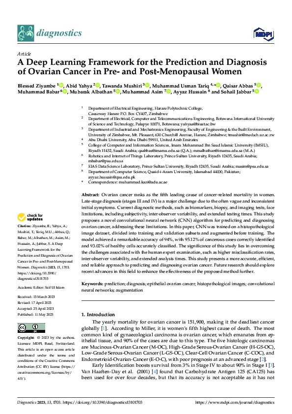 (PDF) A Deep Learning Framework for the Prediction and Diagnosis of ...
