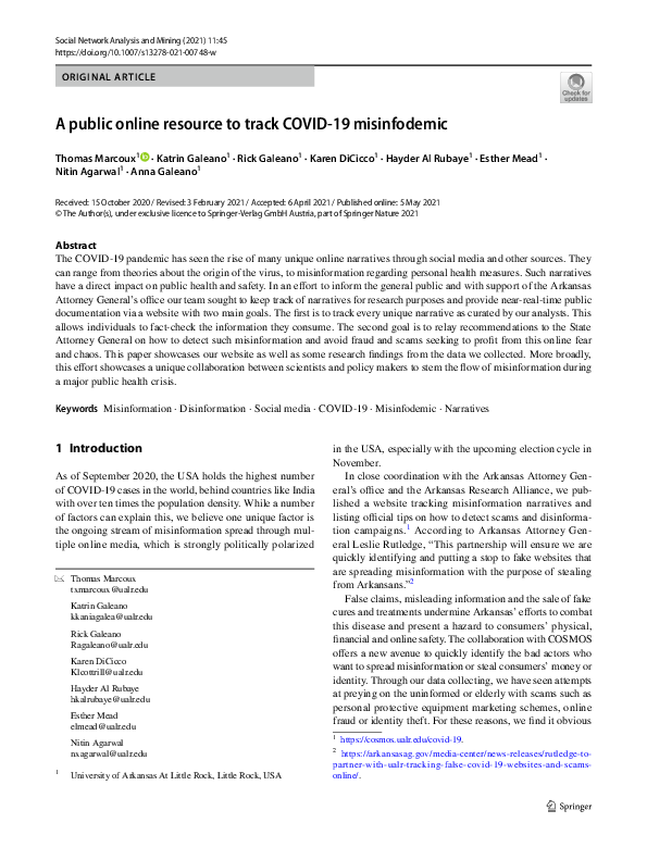 A public online resource to track COVID-19 misinfodemic