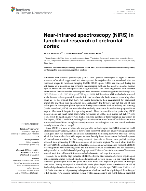 (PDF) Near-infrared spectroscopy (NIRS) in functional research of ...