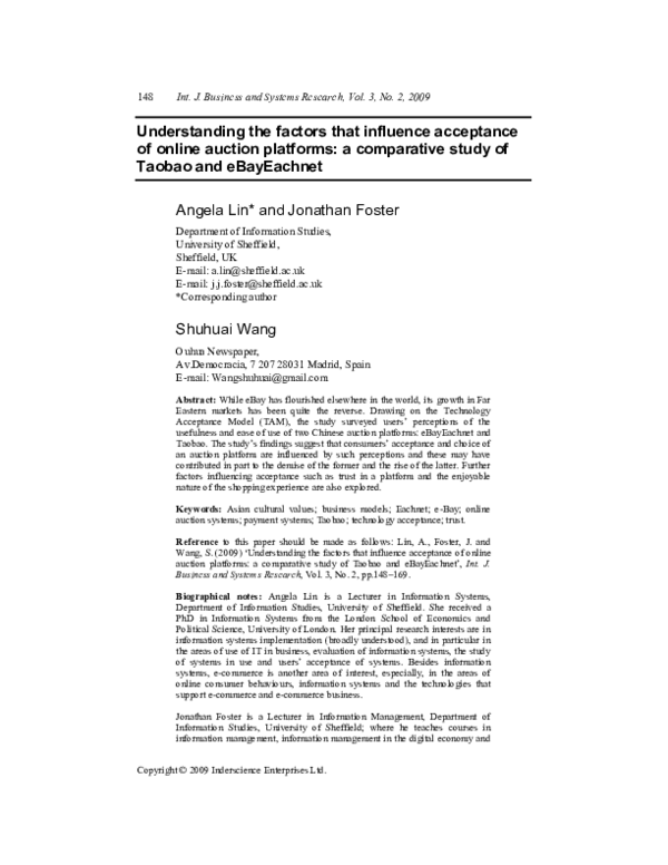 (PDF) Understanding the factors that influence acceptance of online ...