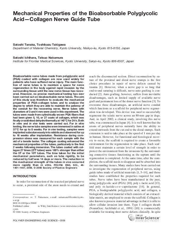 (PDF) Mechanical properties of the bioabsorbable polyglycolic acid ...