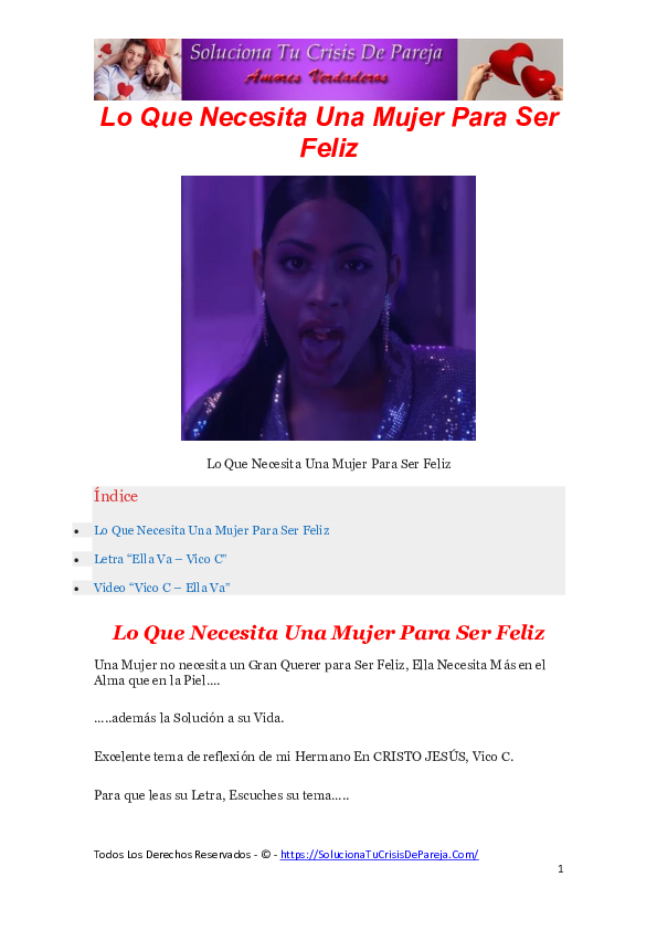 (PDF) Lo Que Necesita Una Mujer Para Ser Feliz