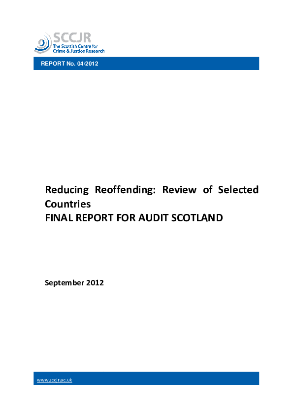 (PDF) Reducing Reoffending: Review of Selected Countries