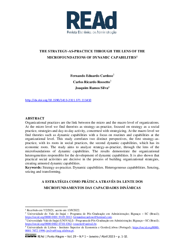 (PDF) The Strategy-As-Practice Through the Lens of the Microfoundations ...