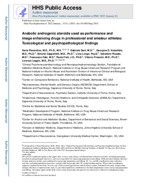 (PDF) Anabolic androgenic steroids used as performance and image ...