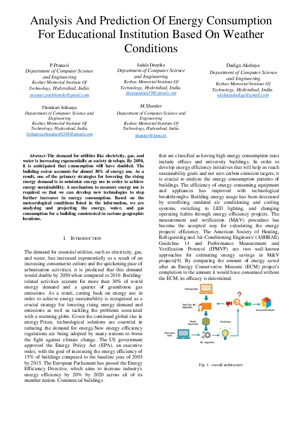 (PDF) Analysis And Prediction Of Energy Consumption For Educational ...