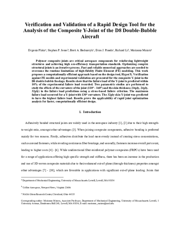 (PDF) Verification and Validation of a Rapid Design Tool for the ...