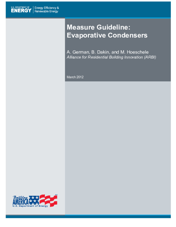 (PDF) Measure Guideline: Evaporative Condensers