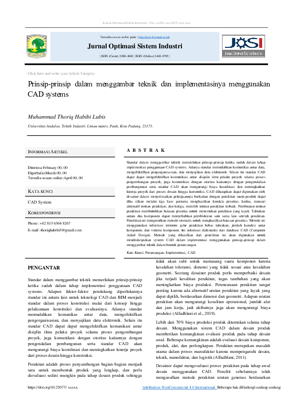 (PDF) Prinsip-prinsip dalam menggambar teknik dan implementasinya