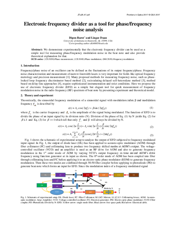 (PDF) Electronic frequency divider as a tool for phase/frequency noise ...