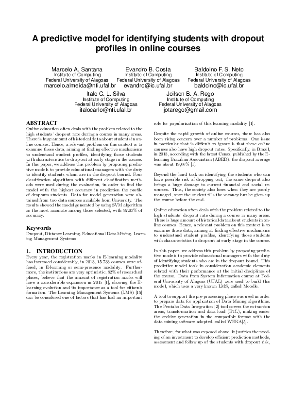 (PDF) A predictive model for identifying students with dropout profiles ...