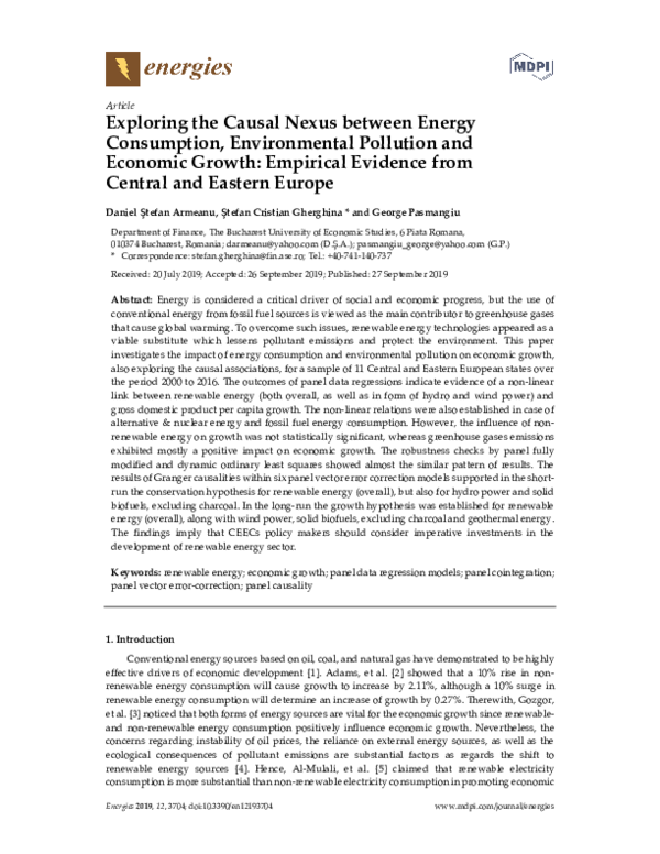 (PDF) Exploring the Causal Nexus between Energy Consumption ...