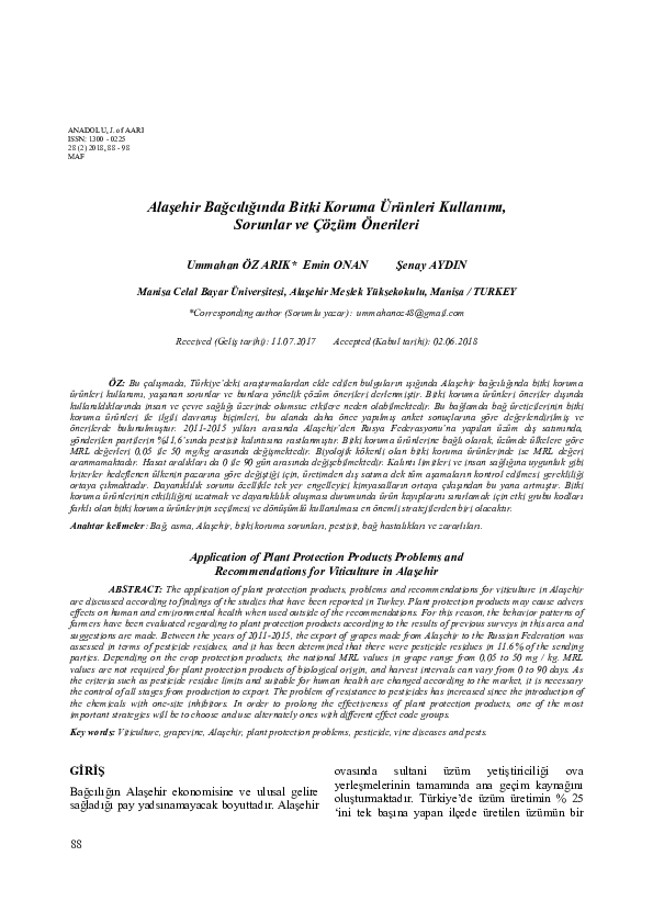 (PDF) Application of Plant Protection Products Problems and