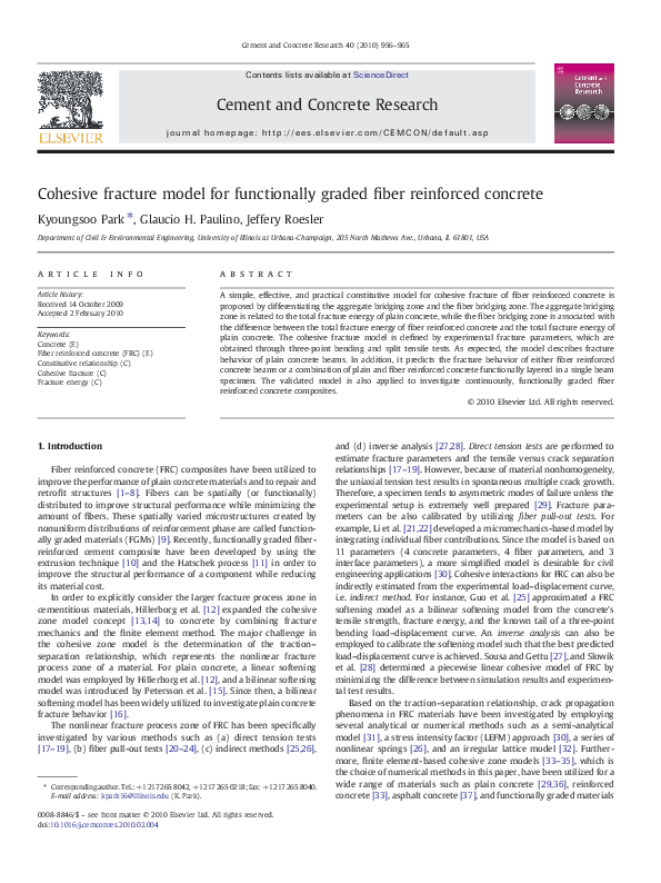 (PDF) Cohesive fracture model for functionally graded fiber reinforced ...
