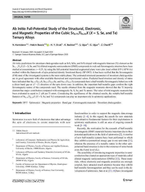 (PDF) Ab Initio Full-Potential Study of the Structural, Electronic, and ...