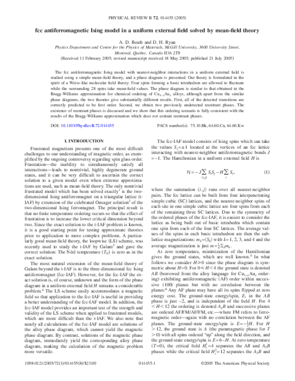  pdf fcc antiferromagnetic ising model in a uniform external field