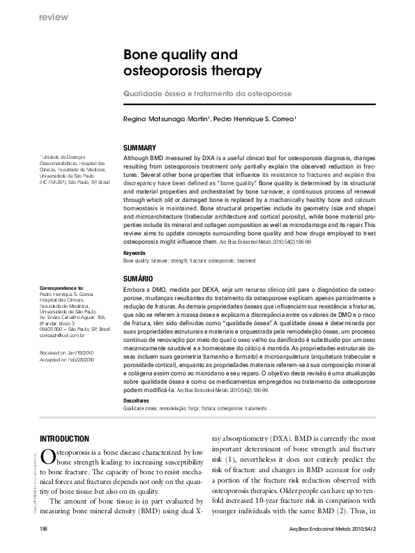 (PDF) Bone quality and osteoporosis therapy