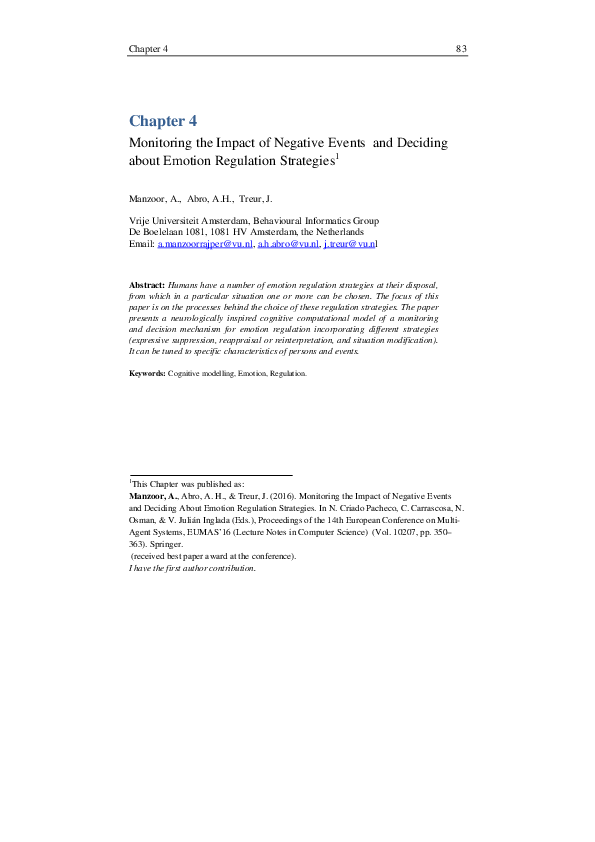 (PDF) Monitoring the Impact of Negative Events and Deciding About ...