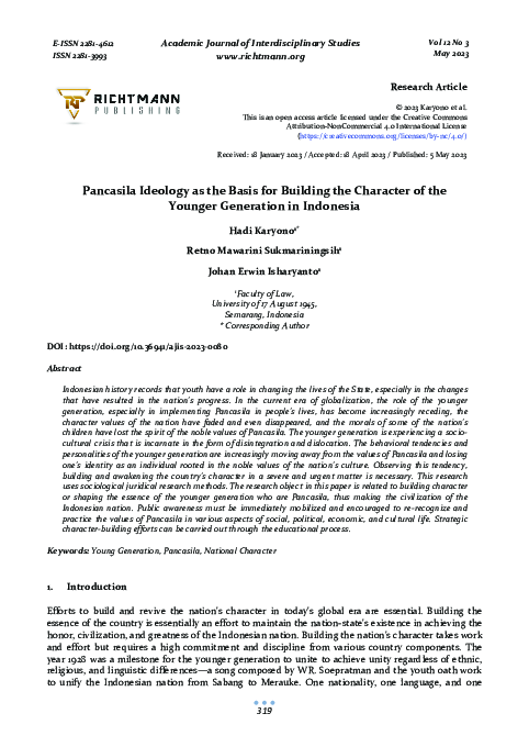 (PDF) Pancasila Ideology as the Basis for Building the Character of the ...
