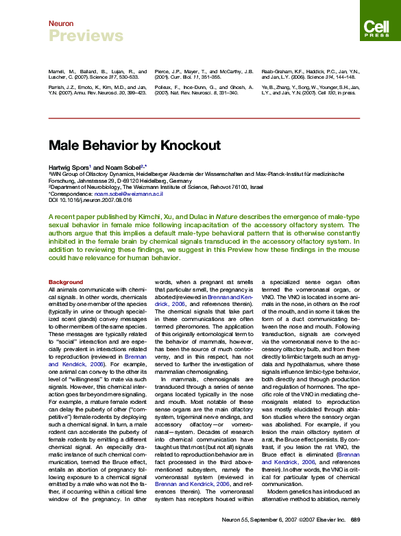 (PDF) Male Behavior by Knockout