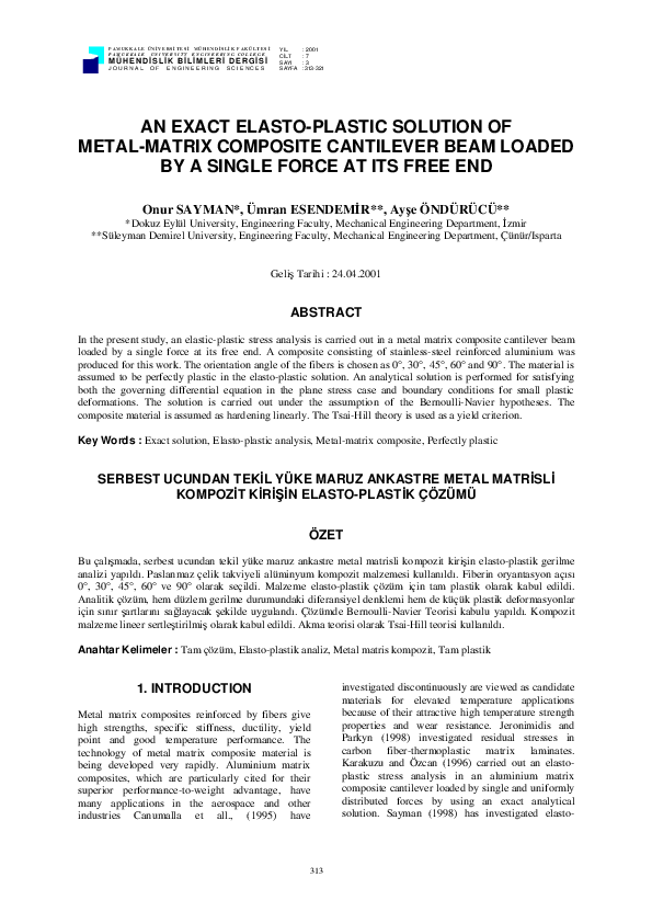 (PDF) An Exact Elasto-Plastic Solution of Metal-Matrix Composite ...