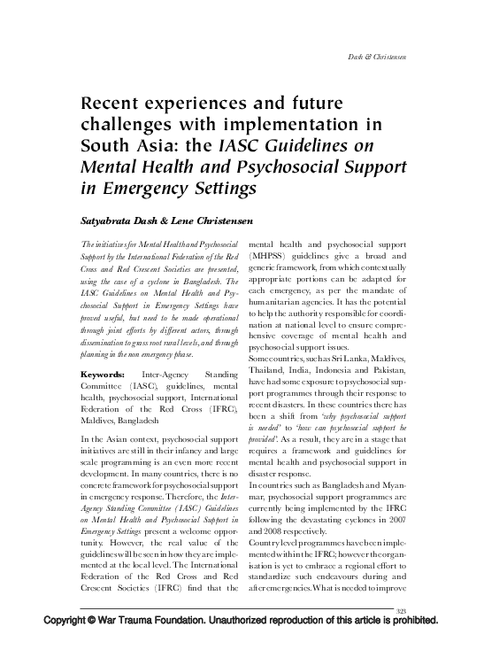 (PDF) Recent experiences and future challenges with implementation in ...