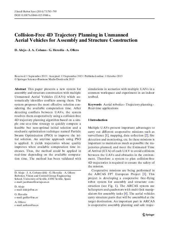 (PDF) Collision-Free 4D Trajectory Planning in Unmanned Aerial Vehicles ...