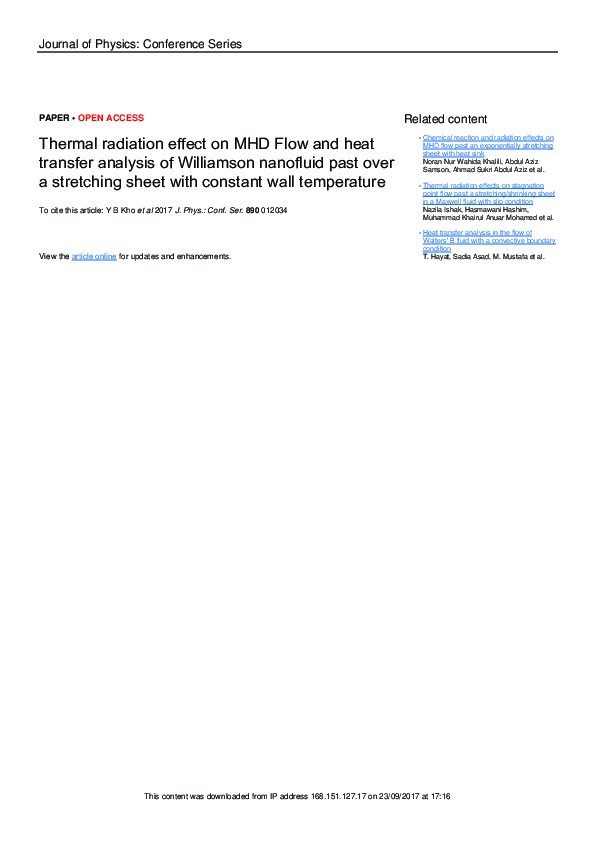 (PDF) Thermal radiation effect on MHD Flow and heat transfer analysis ...