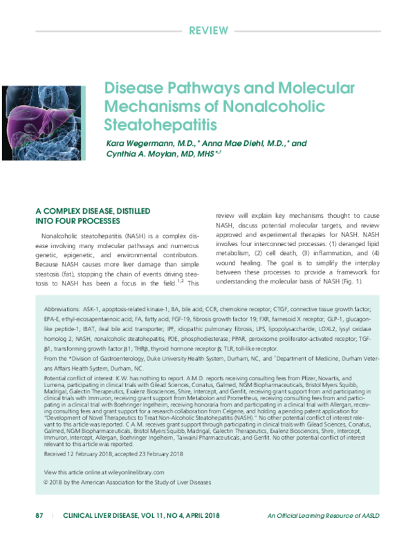 (PDF) Disease pathways and molecular mechanisms of nonalcoholic ...