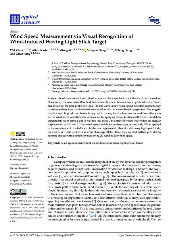 (PDF) Wind Speed Measurement via Visual Recognition of Wind-Induced ...
