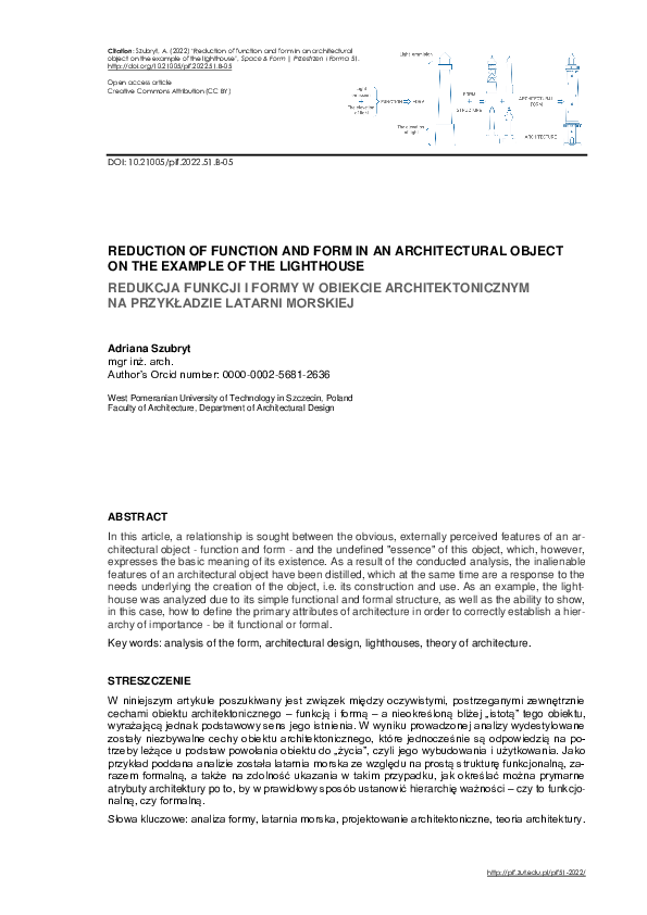(PDF) Reduction of Function and Form in an Architectural Object on the ...