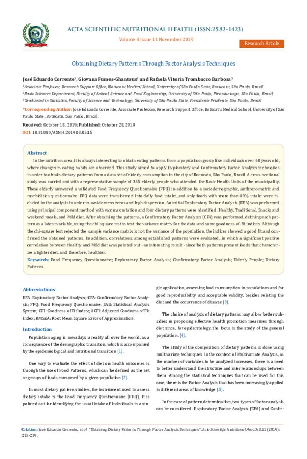  pdf obtaining dietary patterns through factor analysis techniques