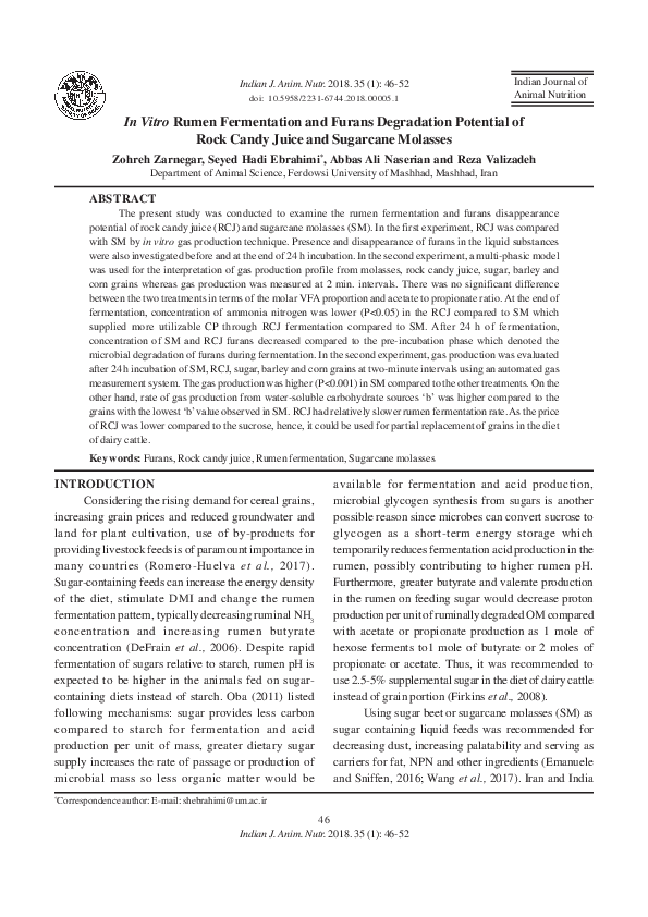 (PDF) In Vitro Rumen Fermentation and Furans Degradation Potential of ...