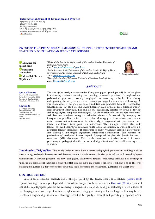 (PDF) Investigating Pedagogical Paradigm Shift in the 21st Century ...