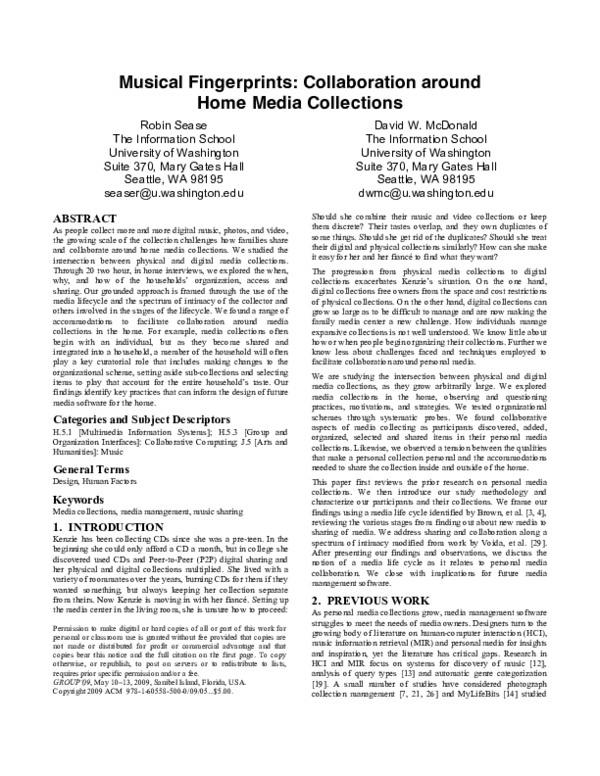 (PDF) Musical fingerprints