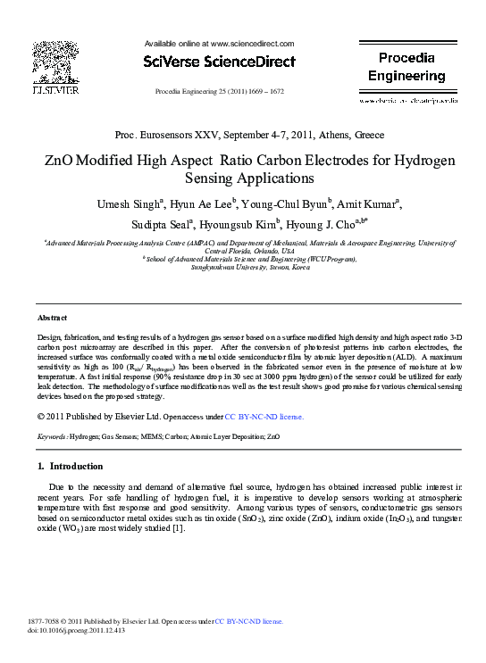 (PDF) ZnO Modified High Aspect Ratio Carbon Electrodes for Hydrogen ...