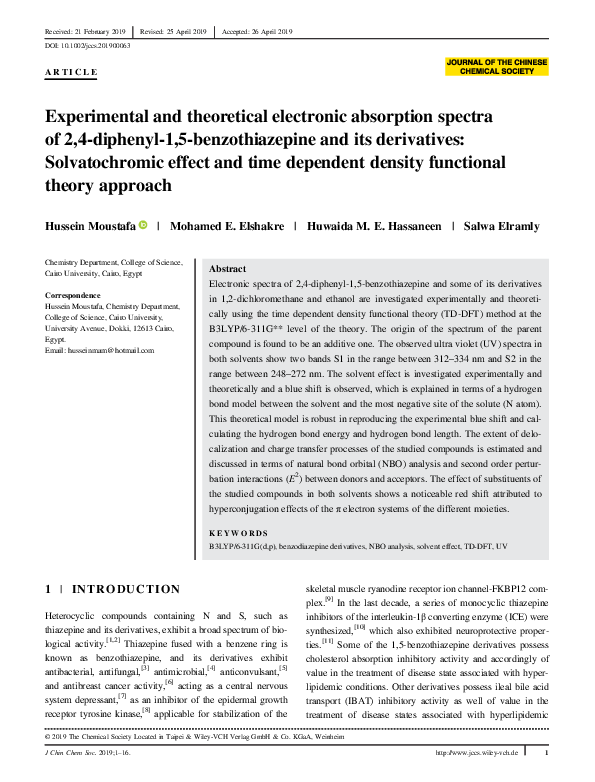 (PDF) Experimental and theoretical electronic absorption spectra of 2,4 ...
