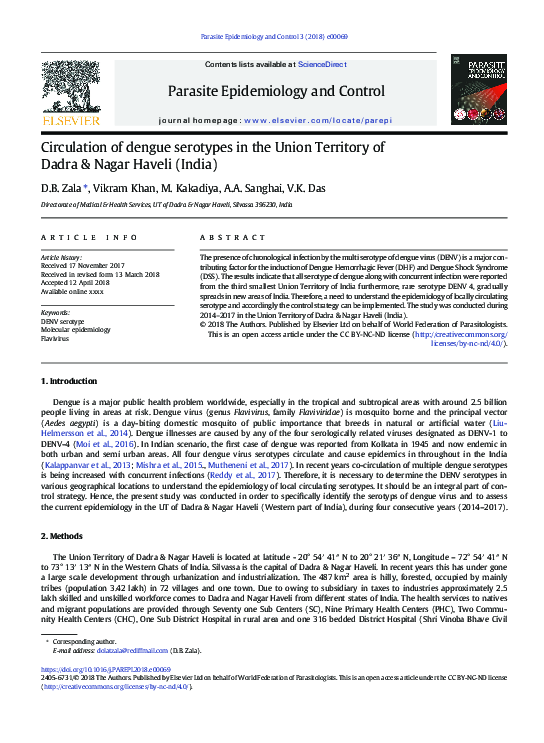 (PDF) Circulation of dengue serotypes in the Union Territory of Dadra ...