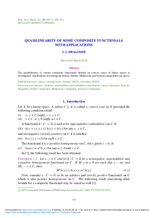 (PDF) Quasilinearity of Some Composite Functionals with Applications ...