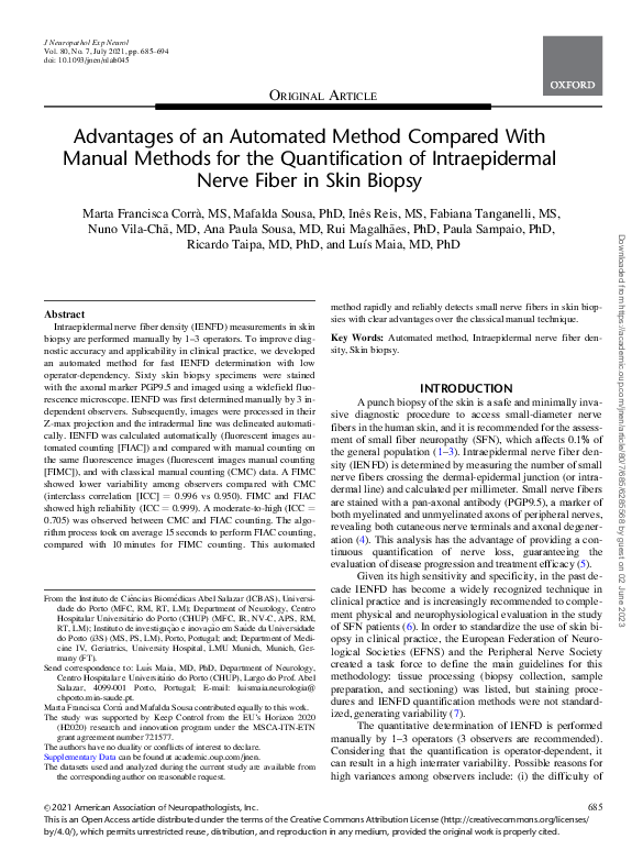 (PDF) Advantages of an Automated Method Compared With Manual Methods for the Quantification of