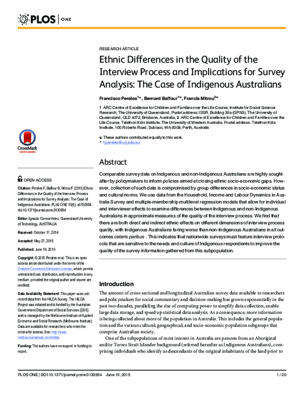 (PDF) Ethnic Differences in the Quality of the Interview Process and ...