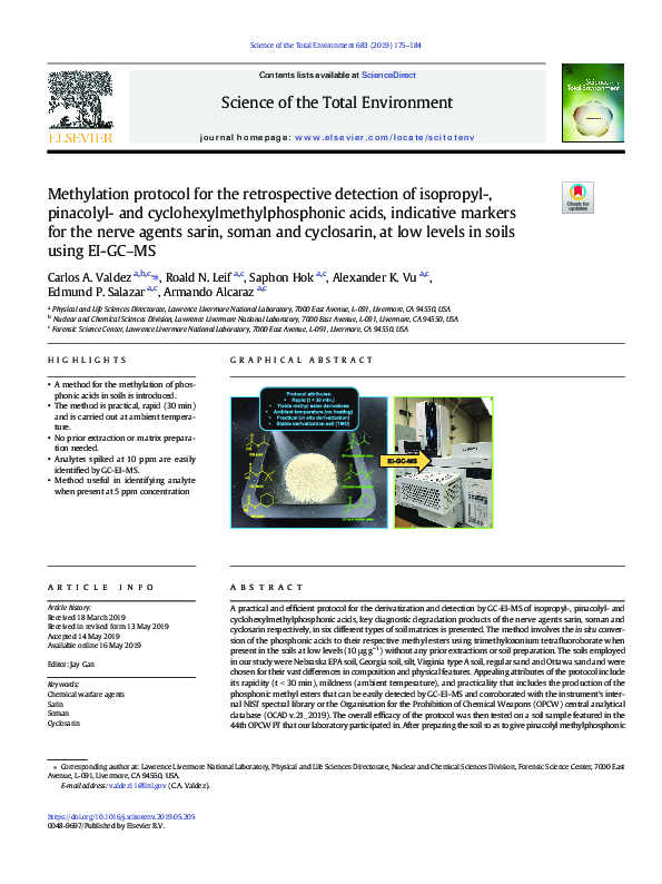 (PDF) Methylation protocol for the retrospective detection of isopropyl ...