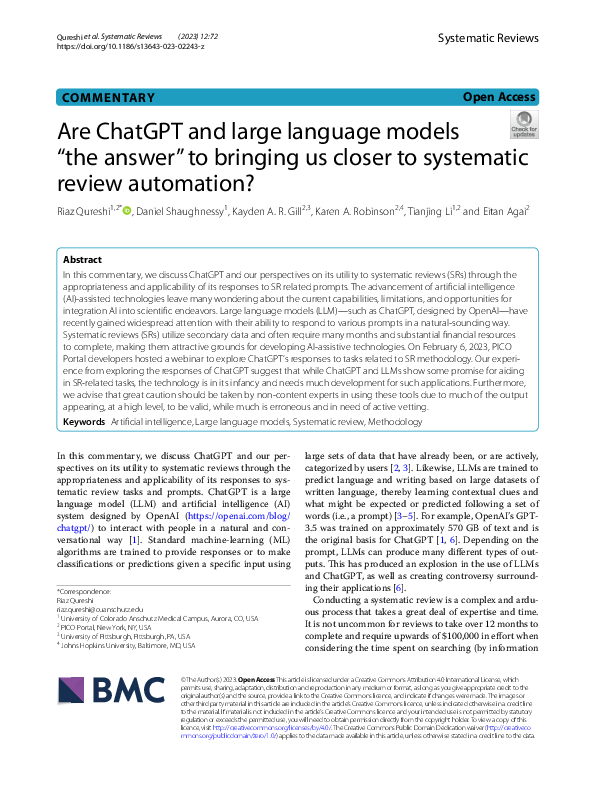 (PDF) Are ChatGPT and large language models “the answer” to bringing us ...