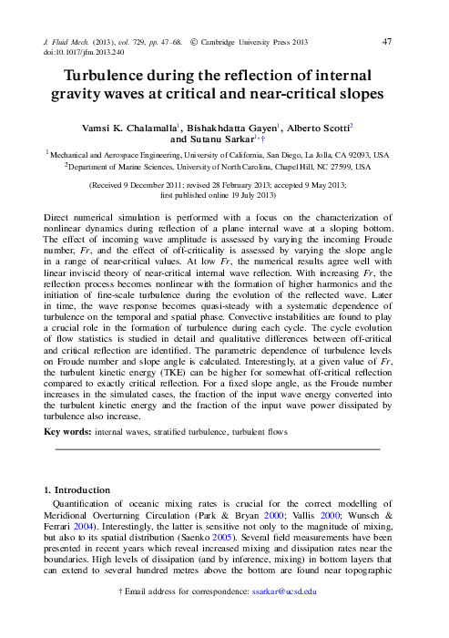 (PDF) Turbulence during the reflection of internal gravity waves at ...
