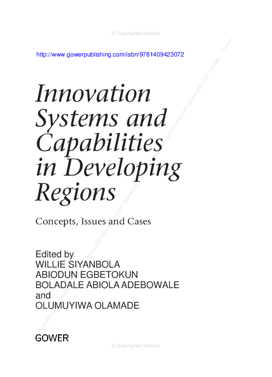 (PDF) Innovation Systems and Capabilities in Developing Regions