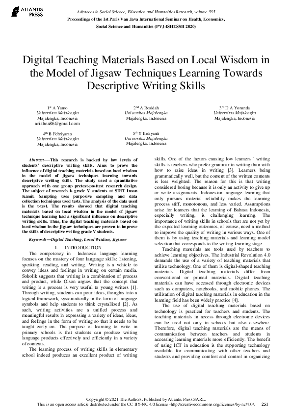 (PDF) Digital Teaching Materials Based on Local Wisdom in the Model of ...