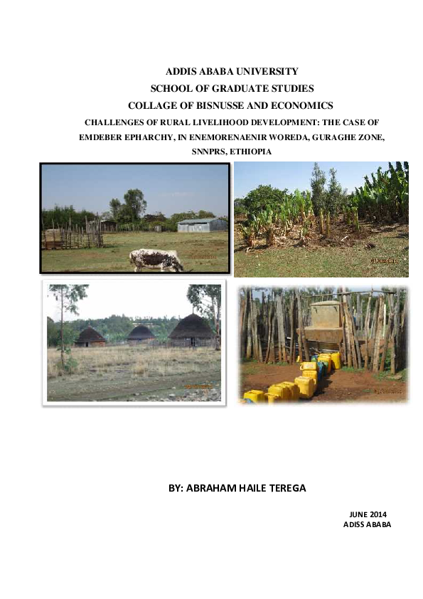 (PDF) Challenges of Rural Livelihood Development: the Case of Emdeber ...