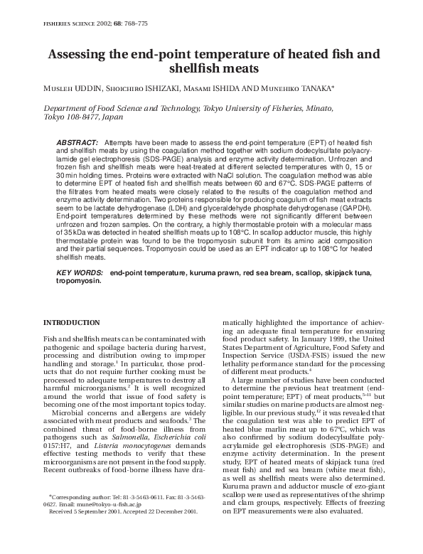 (PDF) Assessing the end-point temperature of heated fish and shellfish ...