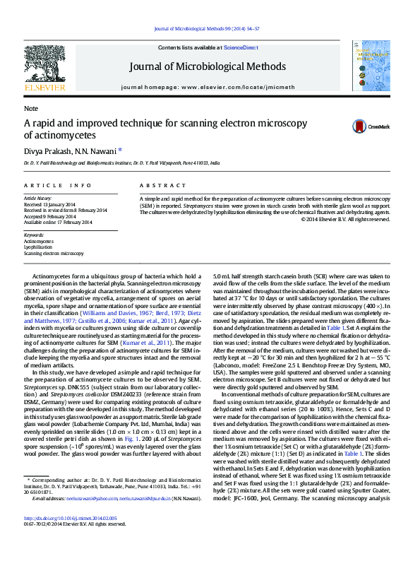 (PDF) A rapid and improved technique for scanning electron microscopy ...